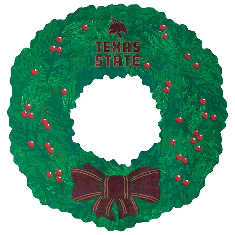Texas State Bobcats 16'' Team Wreath Sign