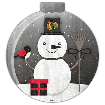 Chicago Blackhawks 12'' Snow Globe Wall Art