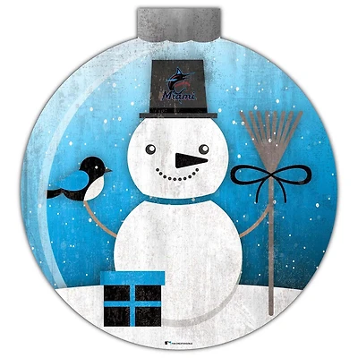 Miami Marlins 12'' Snow Globe Wall Art