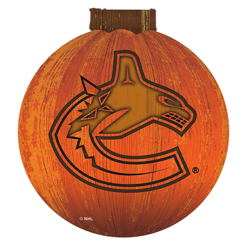 Vancouver Canucks 12'' Pumpkin Sign