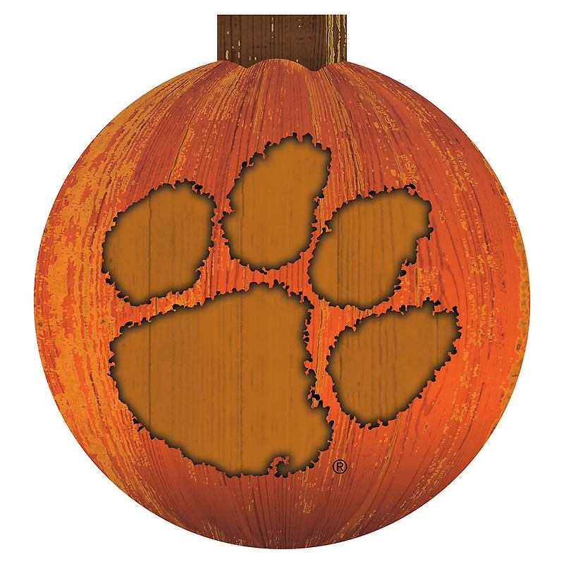 Clemson Tigers 12'' Pumpkin Sign