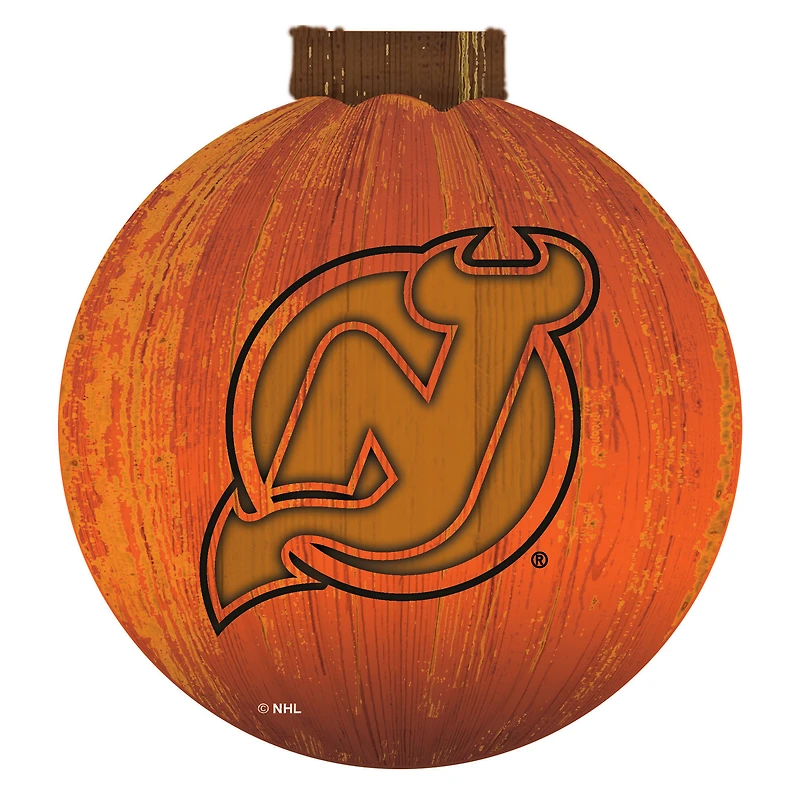 New Jersey Devils 12'' Pumpkin Sign