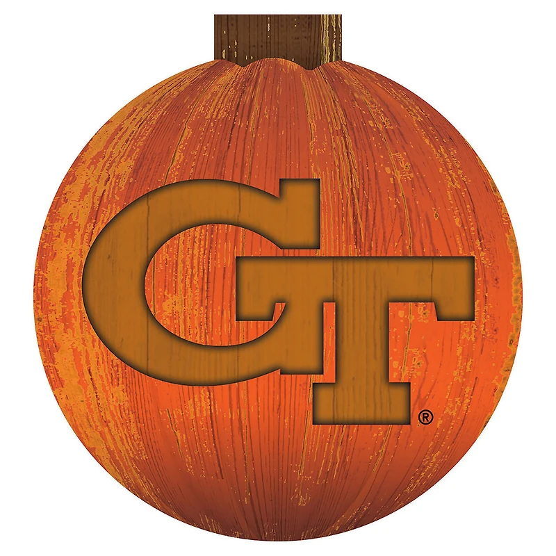 Georgia Tech Yellow Jackets 12'' Pumpkin Sign