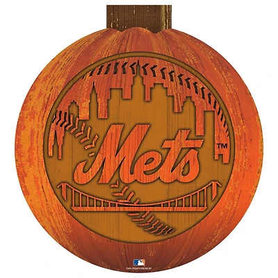 New York Mets 12'' Pumpkin Sign