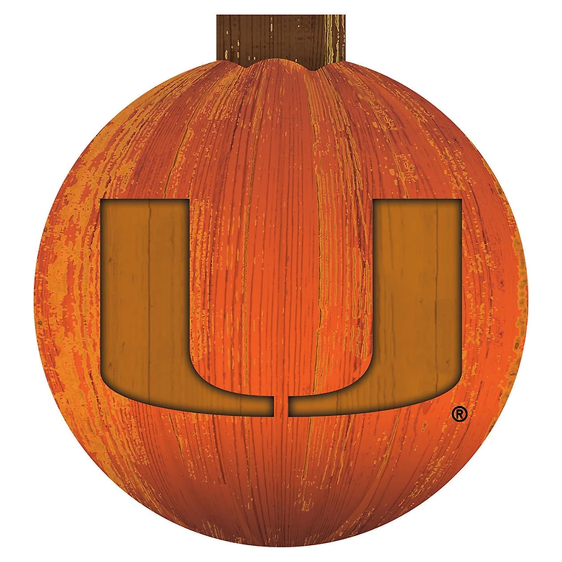 Miami Hurricanes 12'' Pumpkin Sign