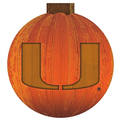 Miami Hurricanes 12'' Pumpkin Sign