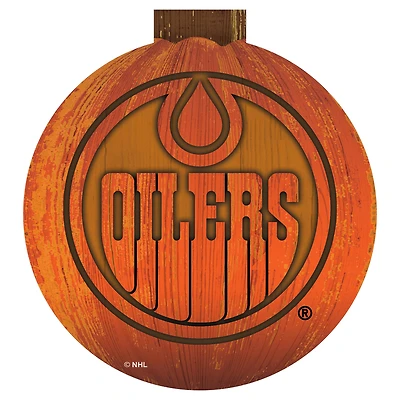 Edmonton Oilers 12'' Pumpkin Sign