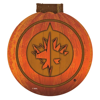 Winnipeg Jets 12'' Pumpkin Sign