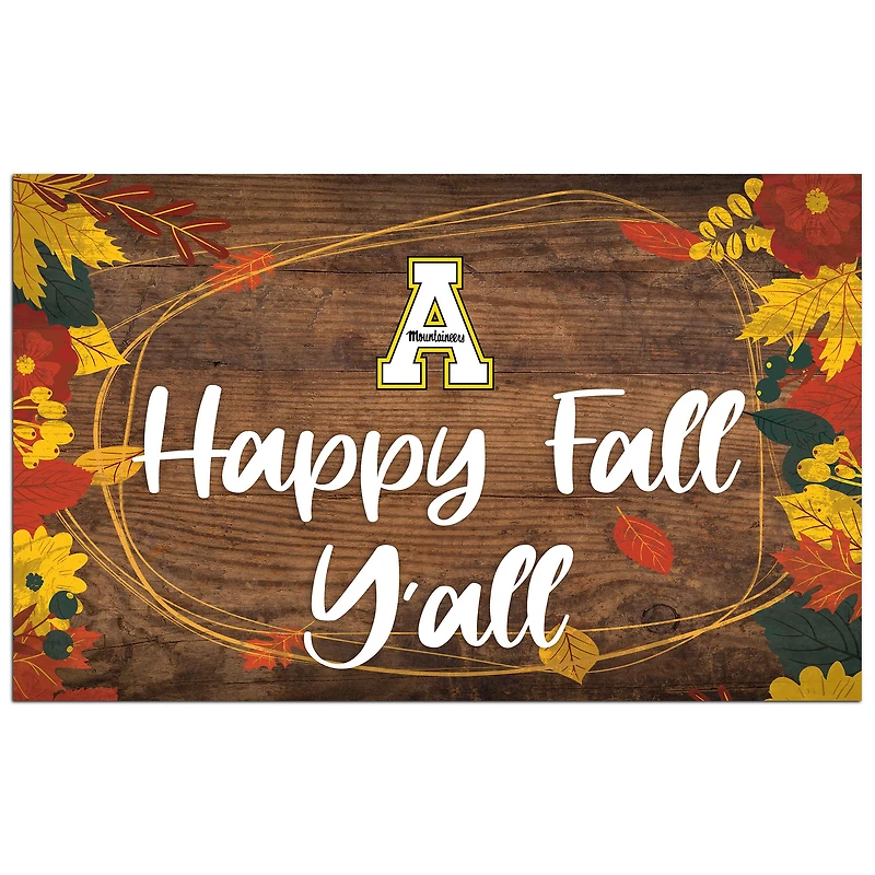 Appalachian State Mountaineers 11'' x 19'' Happy Fall Y'all Sign