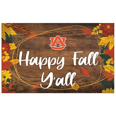 Auburn Tigers 11'' x 19'' Happy Fall Y'all Sign