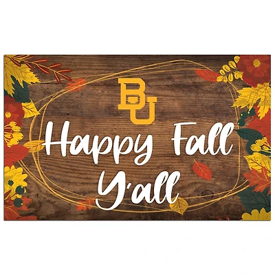 Baylor Bears 11'' x 19'' Happy Fall Y'all Sign
