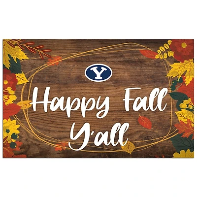 BYU Cougars 11'' x 19'' Happy Fall Y'all Sign