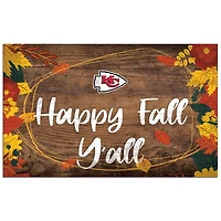 Kansas City Chiefs 11'' x 19'' Happy Fall Y'all Sign