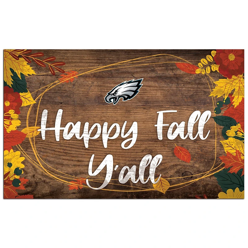Philadelphia Eagles 11'' x 19'' Happy Fall Y'all Sign