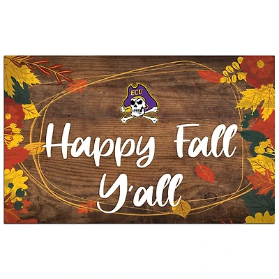ECU Pirates 11'' x 19'' Happy Fall Y'all Sign