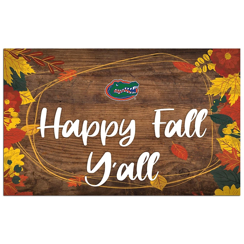 Florida Gators 11'' x 19'' Happy Fall Y'all Sign