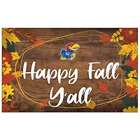 Kansas Jayhawks 11'' x 19'' Happy Fall Y'all Sign