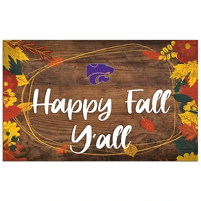 Kansas State Wildcats 11'' x 19'' Happy Fall Y'all Sign