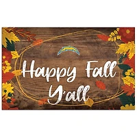 Los Angeles Chargers 11'' x 19'' Happy Fall Y'all Sign