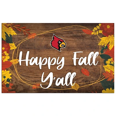 Louisville Cardinals 11'' x 19'' Happy Fall Y'all Sign