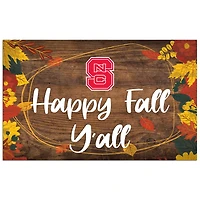 NC State Wolfpack 11'' x 19'' Happy Fall Y'all Sign