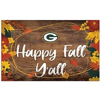 Green Bay Packers 11'' x 19'' Happy Fall Y'all Sign