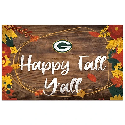 Green Bay Packers 11'' x 19'' Happy Fall Y'all Sign