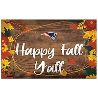 New England Patriots 11'' x 19'' Happy Fall Y'all Sign