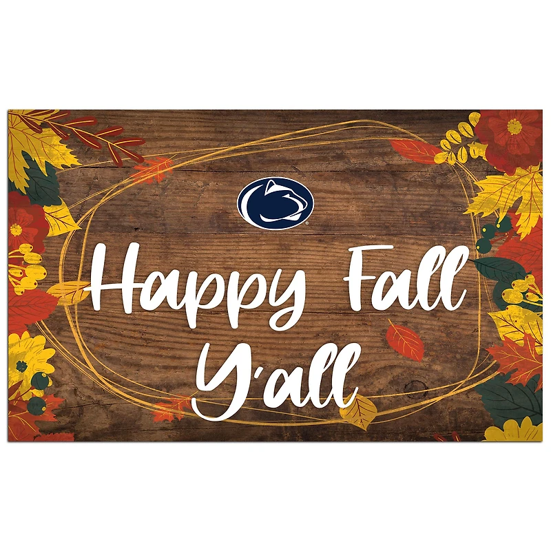 Penn State Nittany Lions 11'' x 19'' Happy Fall Y'all Sign