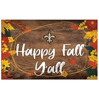 New Orleans Saints 11'' x 19'' Happy Fall Y'all Sign