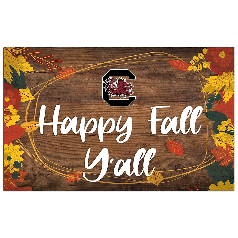 South Carolina Gamecocks 11'' x 19'' Happy Fall Y'all Sign