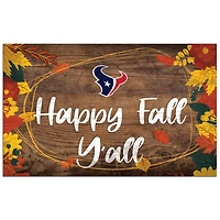 Houston Texans 11'' x 19'' Happy Fall Y'all Sign