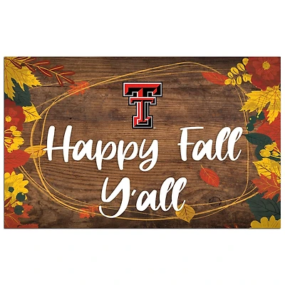 Texas Tech Red Raiders 11'' x 19'' Happy Fall Y'all Sign