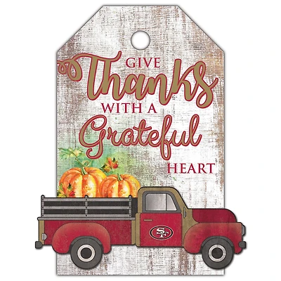 San Francisco 49ers 11'' x 19'' Gift Tag Truck Sign