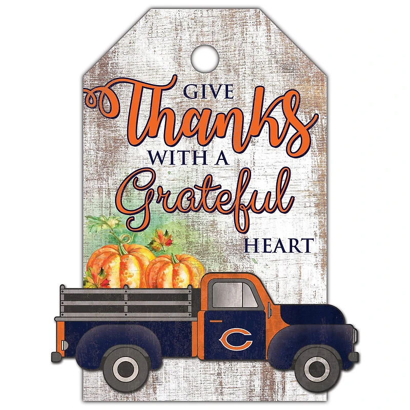Chicago Bears 11'' x 19'' Gift Tag Truck Sign