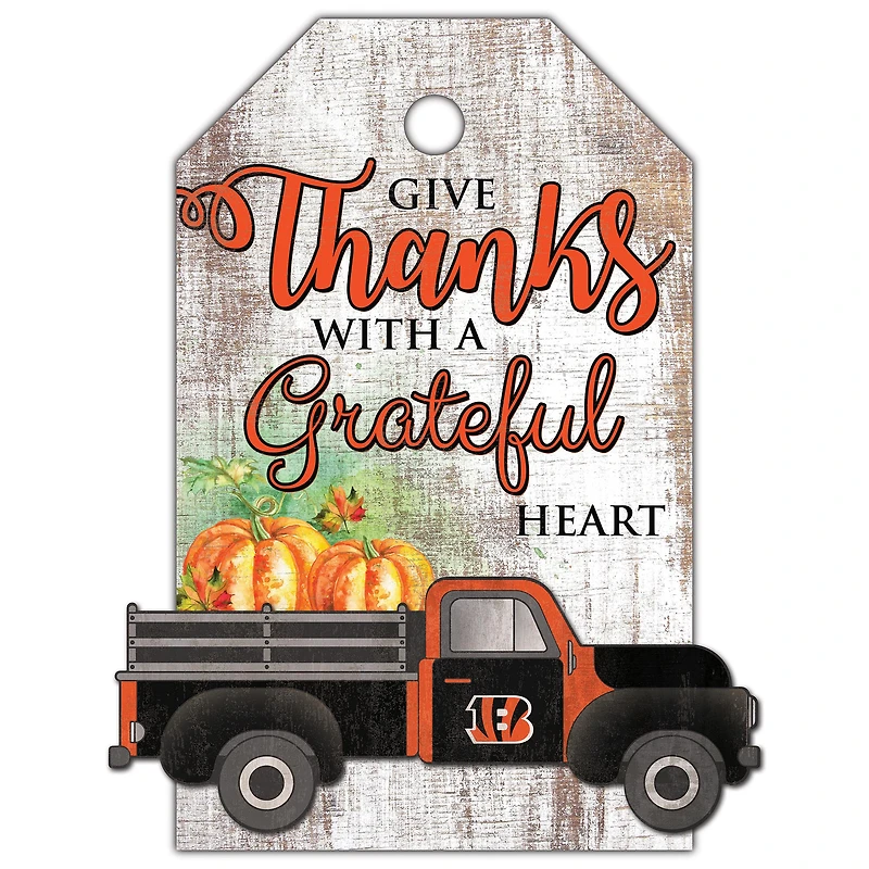 Cincinnati Bengals 11'' x 19'' Gift Tag Truck Sign