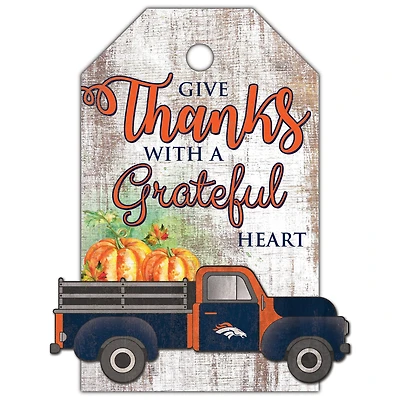 Denver Broncos 11'' x 19'' Gift Tag Truck Sign