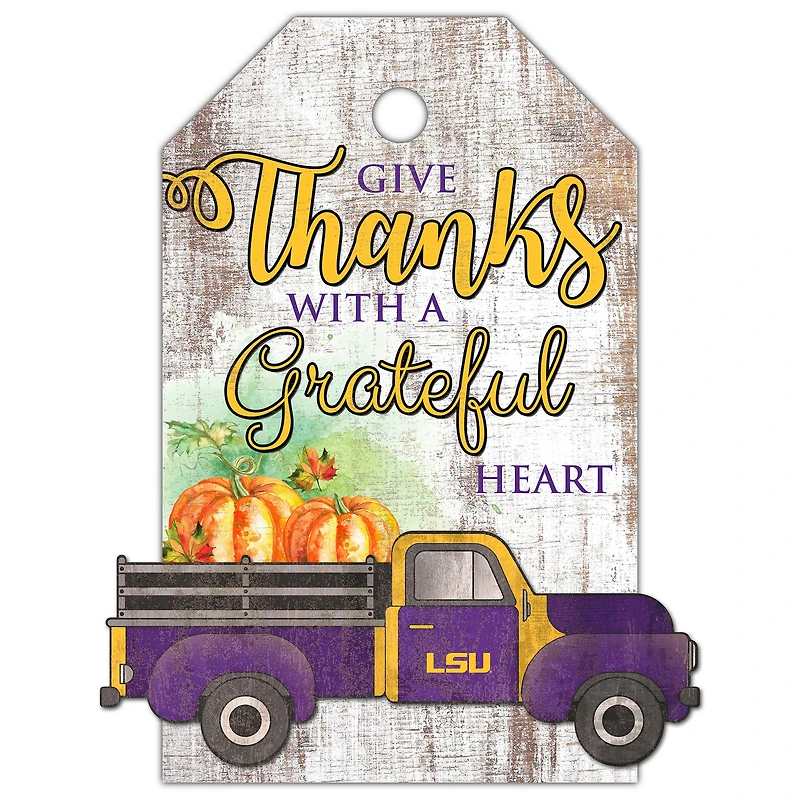 LSU Tigers 11'' x 19'' Gift Tag Truck Sign