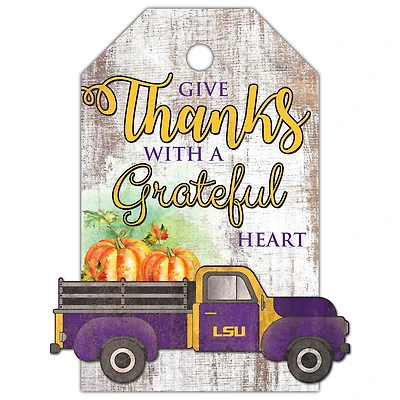 LSU Tigers 11'' x 19'' Gift Tag Truck Sign