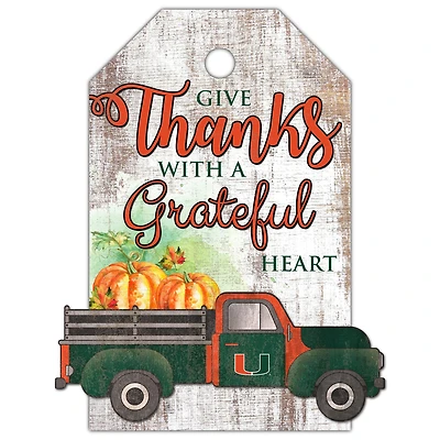 Miami Hurricanes 11'' x 19'' Gift Tag Truck Sign