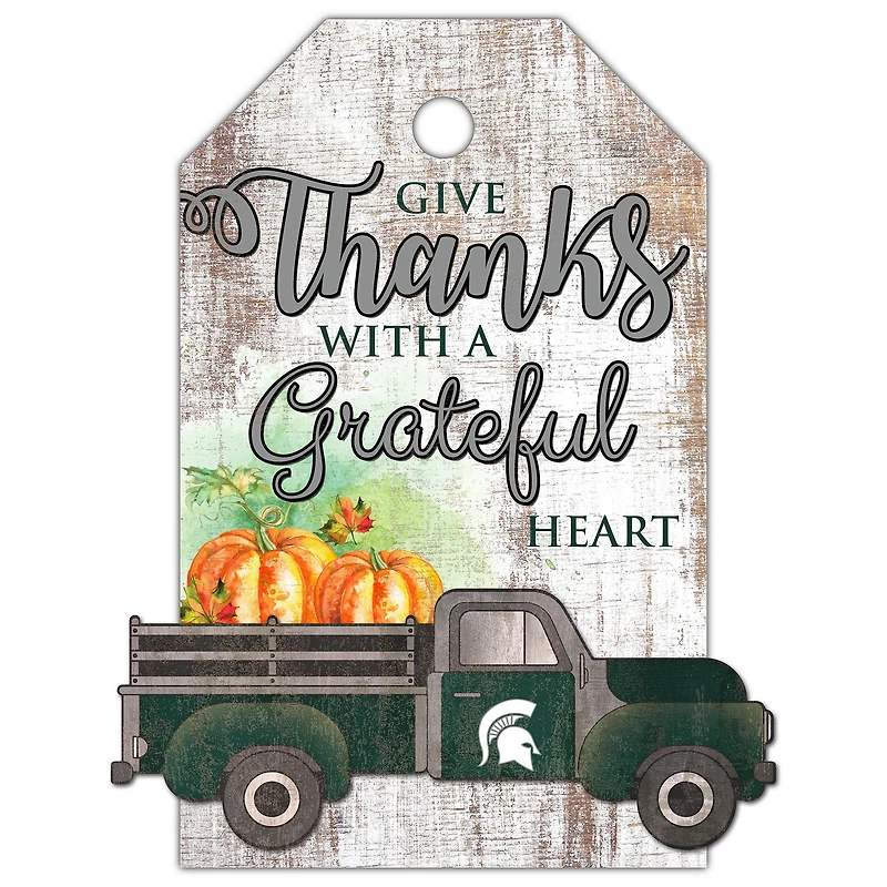 Michigan State Spartans 11'' x 19'' Gift Tag Truck Sign