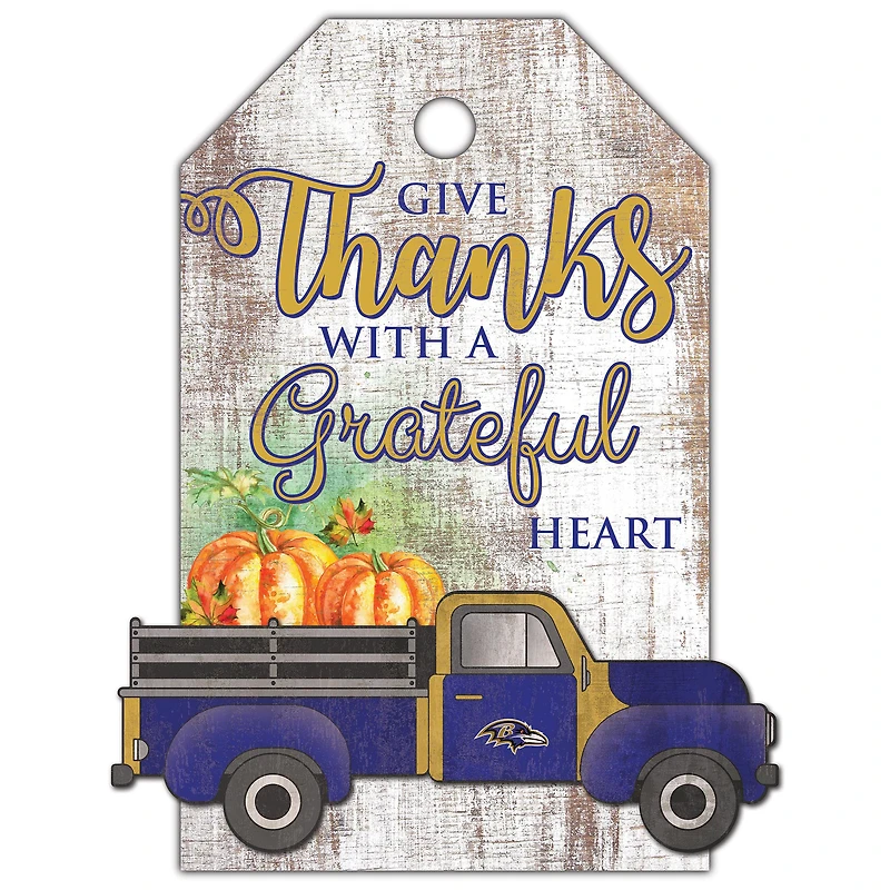 Baltimore Ravens 11'' x 19'' Gift Tag Truck Sign