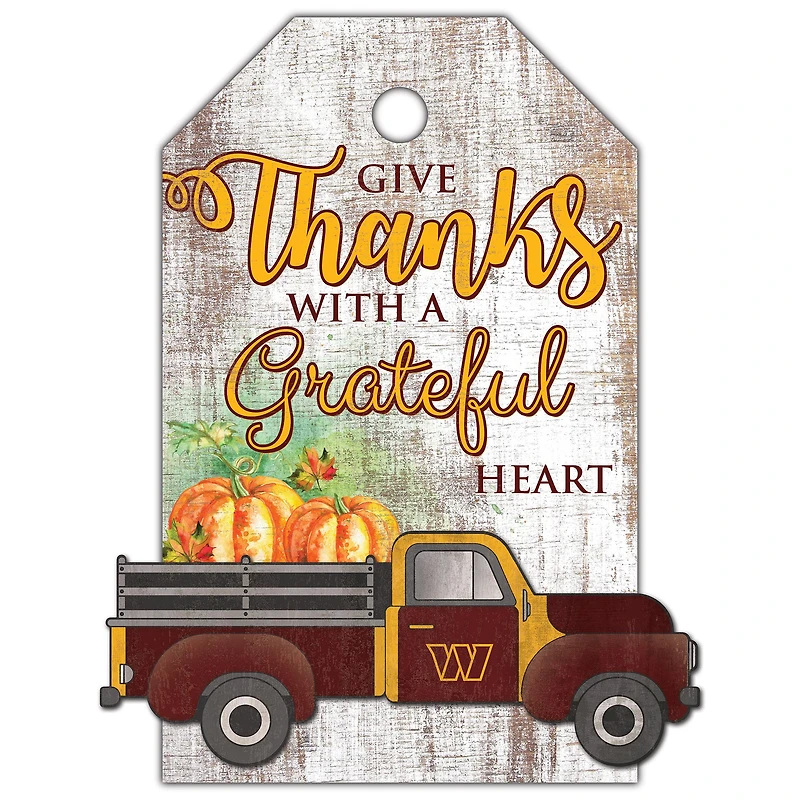 Washington Commanders 11'' x 19'' Gift Tag Truck Sign