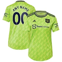 Women's adidas Neon Green Manchester United 2022/23 Third Replica Custom Jersey