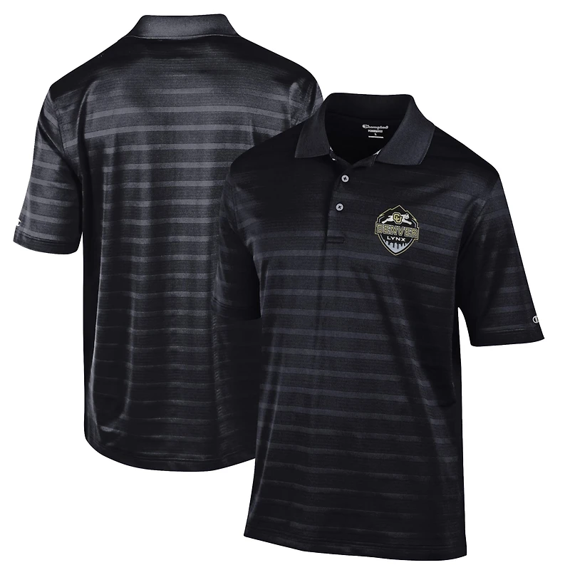 Men's Champion Black CU Denver Lynx Relaxed Fit Textured Solid Polo
