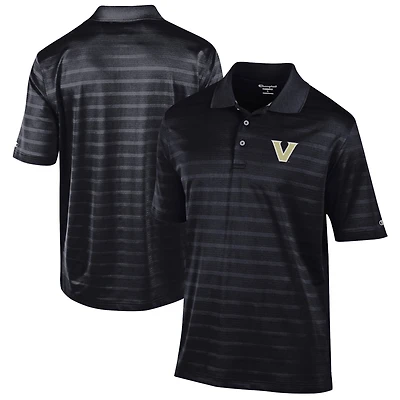 Men's Champion Black Vanderbilt Commodores Relaxed Fit Textured Solid Polo