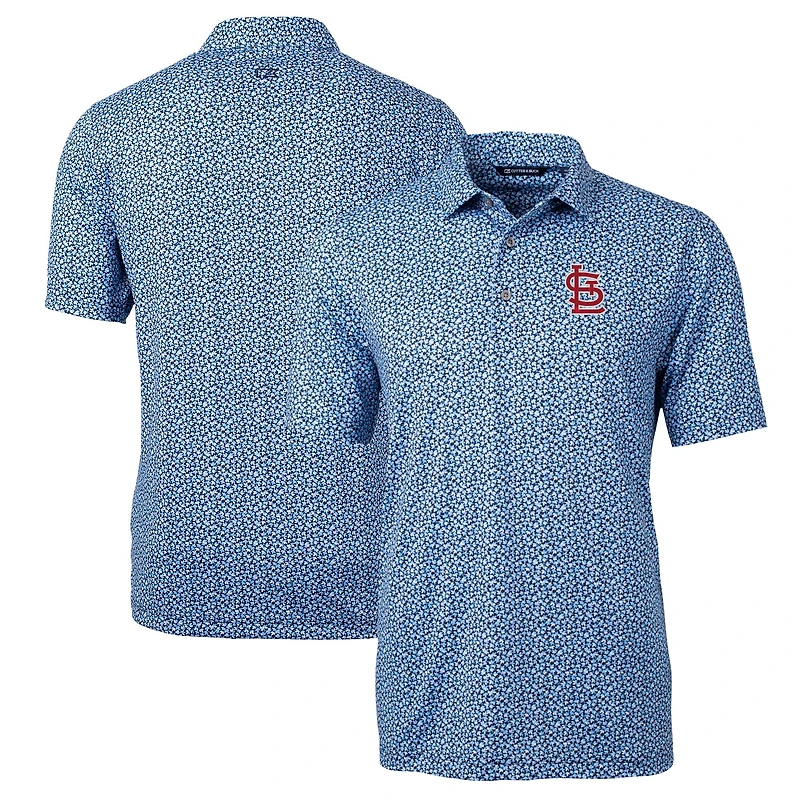 Men's Cutter & Buck White St. Louis Cardinals Pike Magnolia Stretch Polo