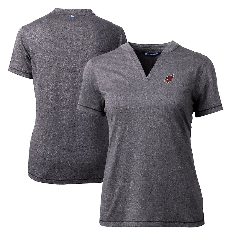 Women's Cutter & Buck Heather Charcoal Arizona Cardinals Forge Stretch Blade Polo