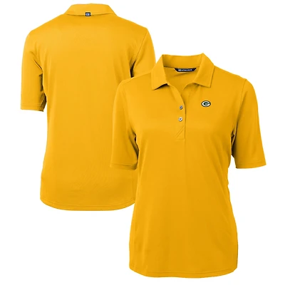 Women's Cutter & Buck Gold Green Bay Packers Virtue Eco Pique Recycled Polo
