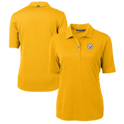 Women's Cutter & Buck Gold Pittsburgh Steelers Virtue Eco Pique Recycled Polo